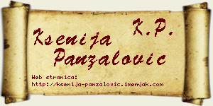 Ksenija Panzalović vizit kartica